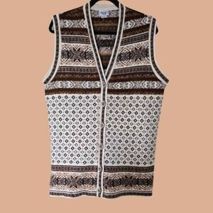 VINTAGE Huntington Ridge | Striped Knit Vest, Size L